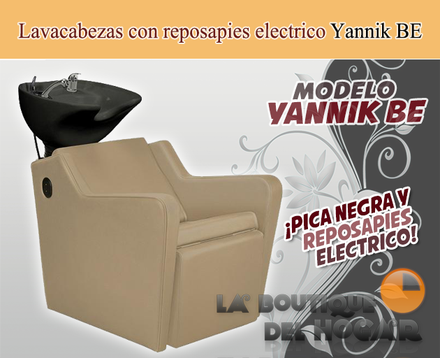 Lavacabezas Gama Alta con pica negra y reposapies eléctrico Modelo Yannik BE