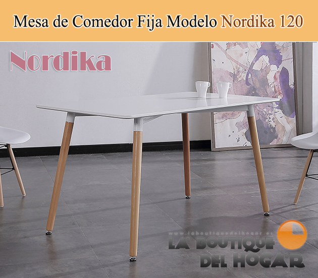 Mesa de comedor extensible negra con patas metálicas y tablero DM Nogal Modelo Branch