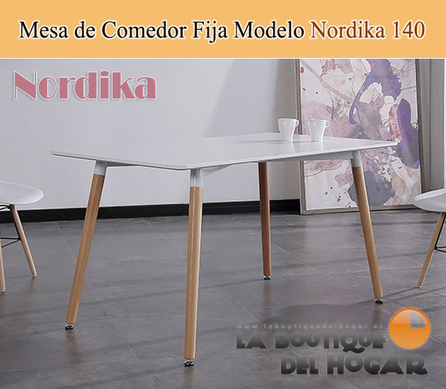 Mesa de comedor extensible negra con patas metálicas y tablero DM Nogal Modelo Branch