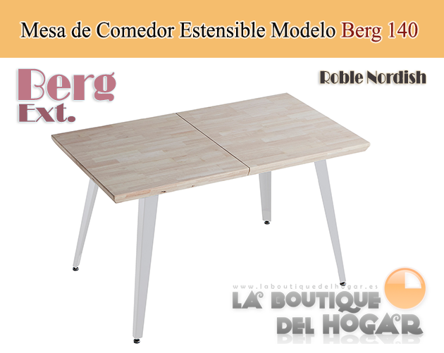 Mesa Comedor Extensible Berg Roble Nordish/Blanco