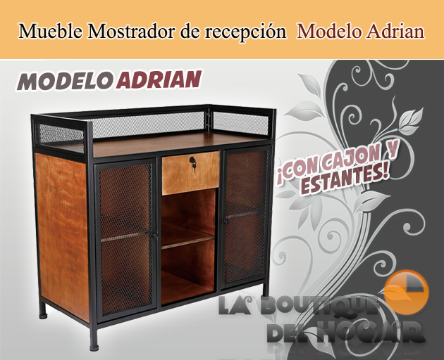 Mueble Mostrador de recepción con cajón y estantes Modelo Adrian