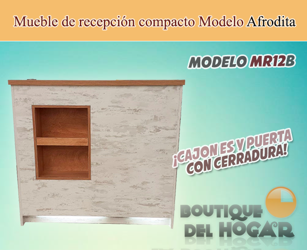 Mueble de recepción con puerta y cajones Afrodita Modelo MR12B - color blanco