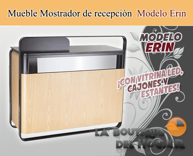 Mueble Mostrador de recepción con cajón y estantes Modelo Erin