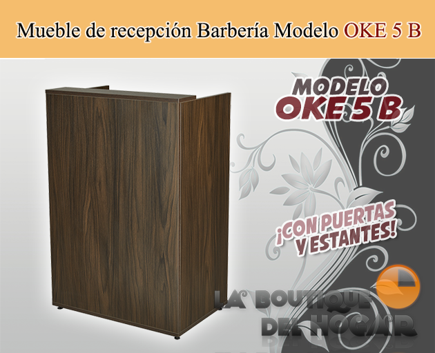 Mueble de recepción de madera con puertas y estantes Modelo OKE 5 B