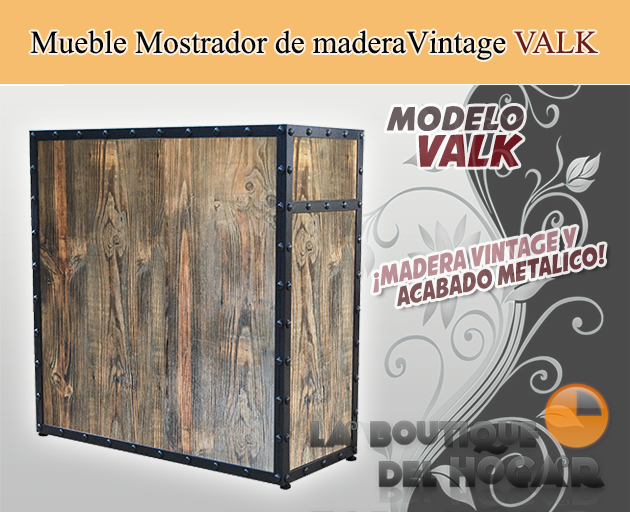 Mueble de recepción Oak con estantes y frente Oak Modelo VALK