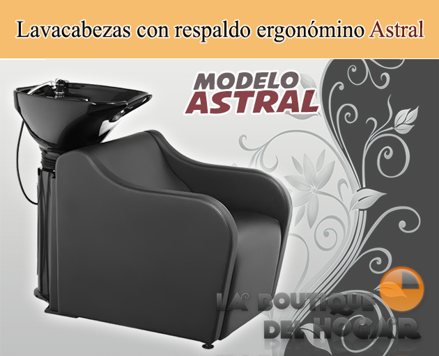 Lavacabezas con pica negra y respaldo ergonómico Modelo aSTRAL Negro