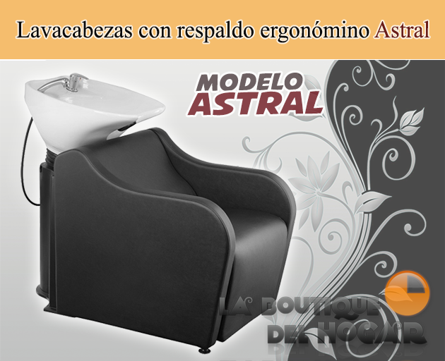 Lavacabezas con pica blanca y respaldo ergonómico Modelo aSTRAL Negro