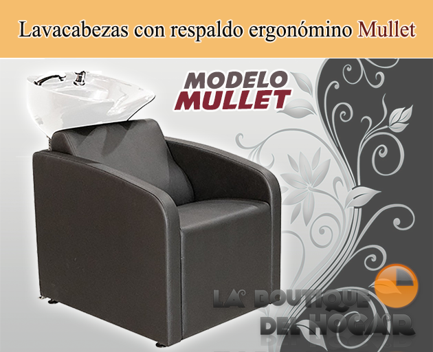 Lavacabezas con pica blanca y respaldo ergonómico Modelo Mullet Negro