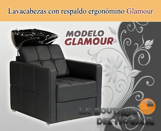 Lavacabezas con pica negra Modelo Glamour Negro