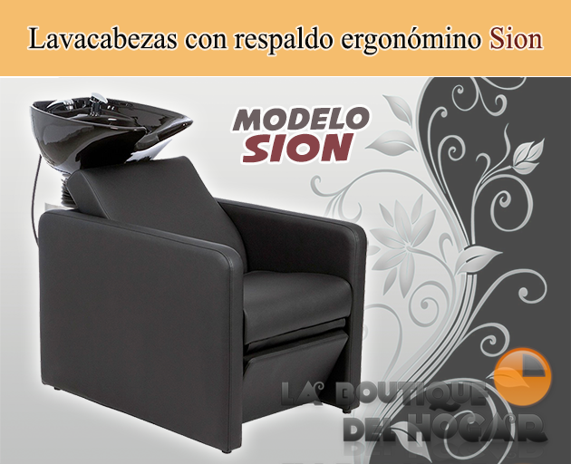 Lavacabezas con pica negra y respaldo ergonómico Modelo Sion Negro