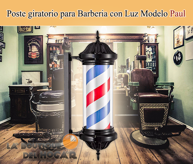 Poste giratorio para Barberia y Peluquería con Luz Modelo Paul