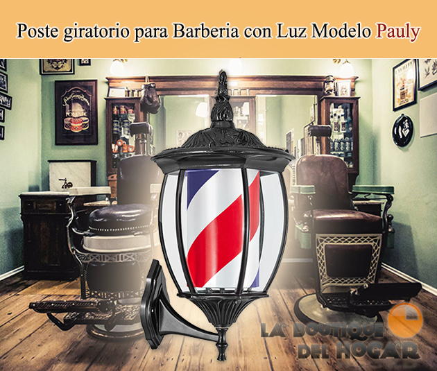 Poste giratorio para Barberia y Peluquería con Luz Modelo Pauly