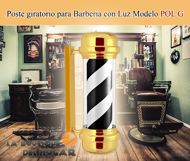 Poste giratorio para Barberia y Peluquería con Luz Modelo POL