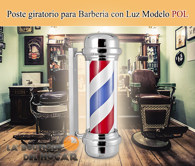 Poste giratorio para Barberia y Peluquería con Luz Modelo POL