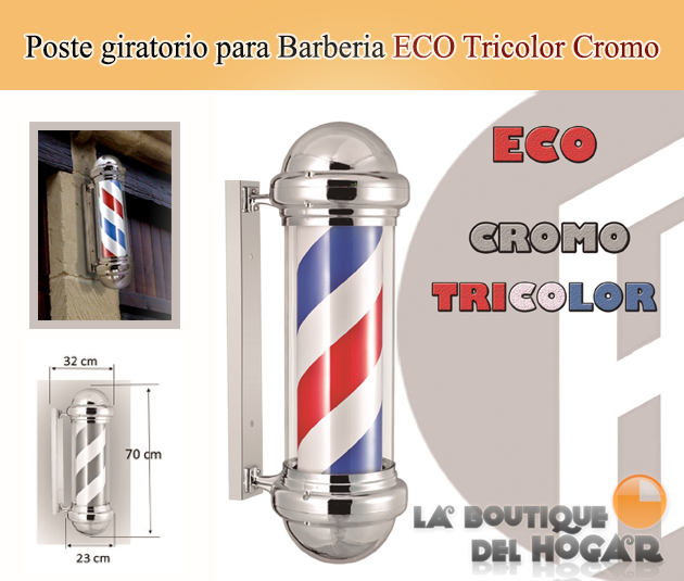 Poste giratorio para Barberia y Peluquería con Luz 70 CM