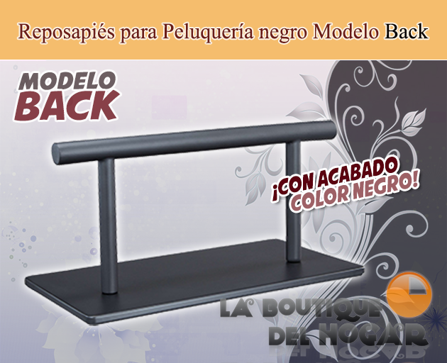 Reposapiés de Peluquería de acero inoxidable mate con forma cuadrada Modelo Back