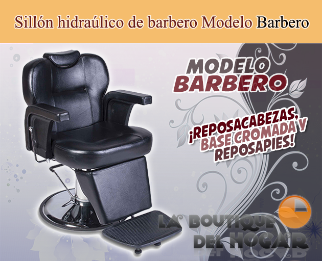 Sillón Barbero hidráulico reclinable y giratorio con reposabrazos Modelo Barbero