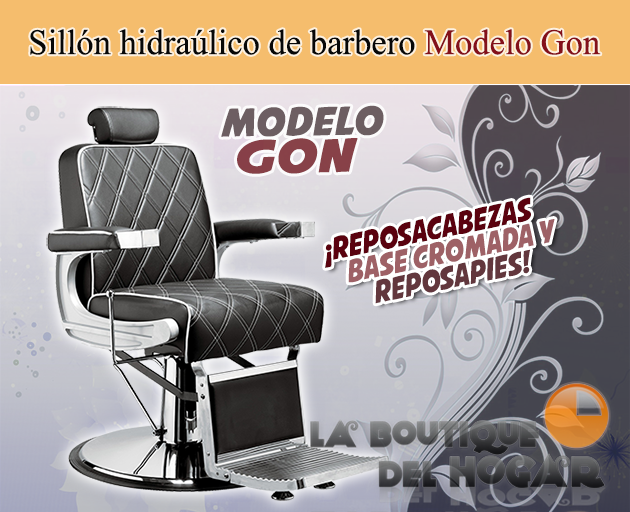 Sillón Barbero hidráulico reclinable y giratorio con reposabrazos Modelo Gon