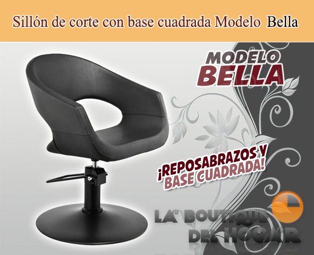 Sillón hidráulico de corte con base redonda y reposabrazos Modelo Drim