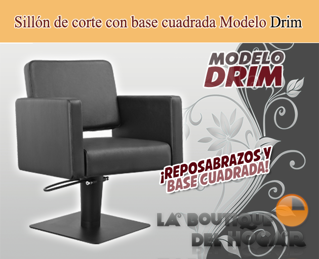 Sillón hidráulico de corte con base redonda y reposabrazos Modelo Drim