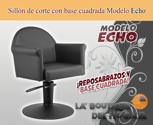 Sillón hidráulico de corte con base redonda y reposabrazos Modelo Drim