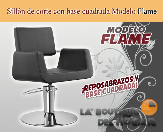 Sillón hidráulico de corte con base redonda y reposabrazos Modelo Golda