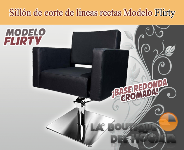 Sillón hidráulico de corte de linea cuadrada con reposabrazos Modelo Flirty