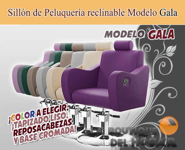 Sillón hidráulico de corte con costuras y reposabrazos Modelo Gala