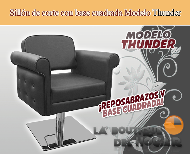 Sillón hidráulico de linea cuadrada con reposabrazos Thunder