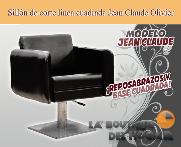 Sillón hidráulico de corte de linea cuadrada con reposabrazos Modelo Jean Claude Olivier