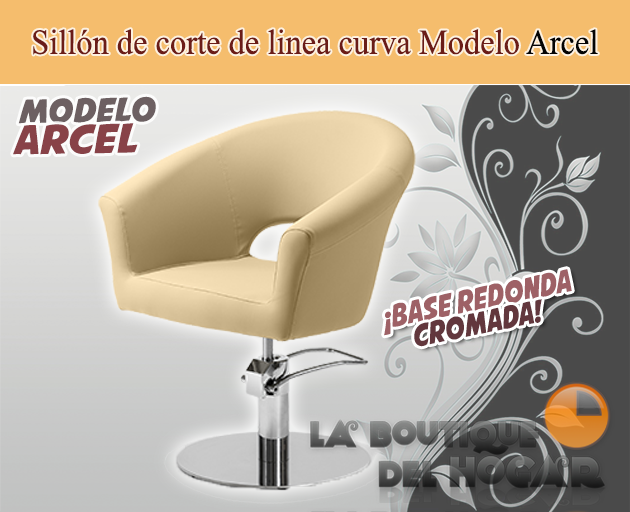 Sillón hidráulico de corte de linea curva con reposabrazos Modelo Arcel