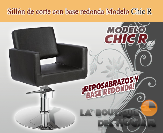 Sillón hidráulico de corte con base redonda y reposabrazos Modelo Petra s