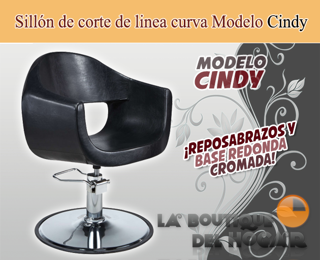 Sillón hidráulico de corte de linea curva con reposabrazos Modelo Cindy