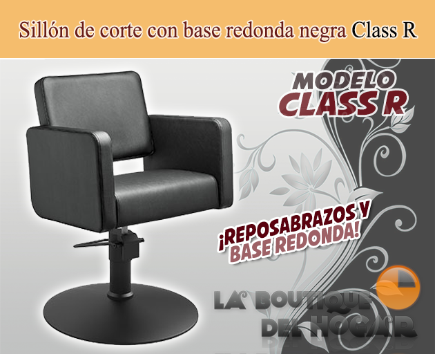 Sillón hidráulico de corte con base redonda y reposabrazos Modelo Petra s