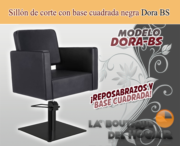Sillón hidráulico de corte con base cuadrada y reposabrazos Modelo Petra s