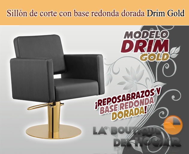 Sillón hidráulico de corte con base redonda y reposabrazos Modelo Golda
