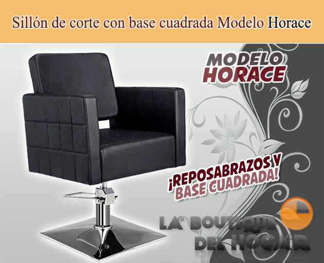 Sillón hidráulico de linea cuadrada con reposabrazos Horace