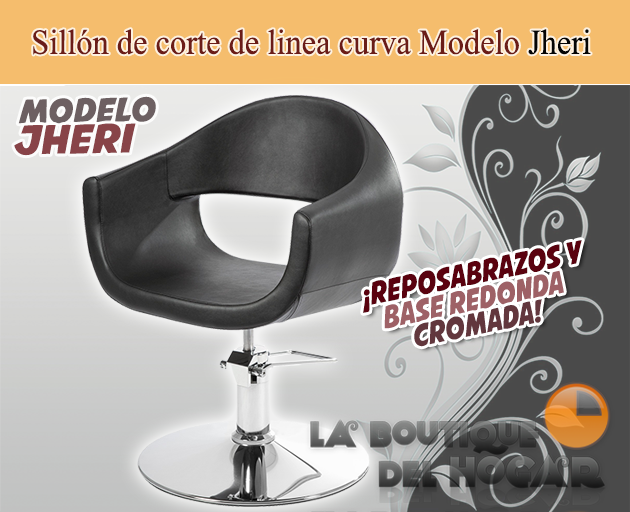 Sillón hidráulico de corte de linea curva con reposabrazos Modelo Jheri