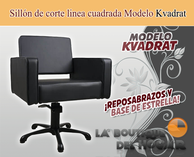 Sillón hidráulico de linea cuadrada con reposabrazos Kvadrat