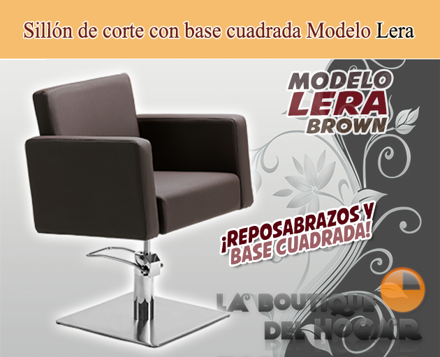 Sillón hidráulico de corte con base cuadrada y reposabrazos Modelo Lera
