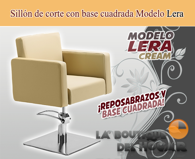 Sillón hidráulico de corte con base cuadrada y reposabrazos Modelo Lera