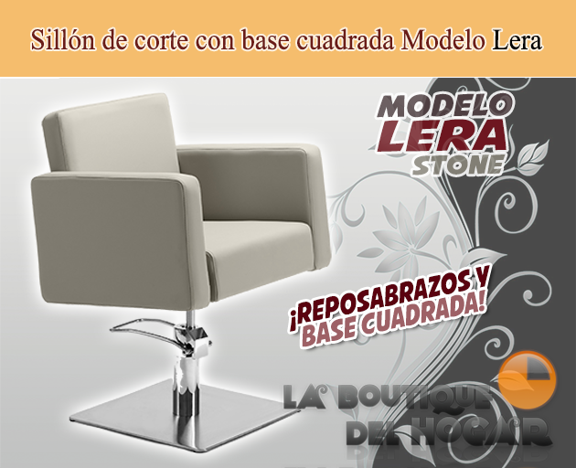 Sillón hidráulico de corte con base cuadrada y reposabrazos Modelo Lera
