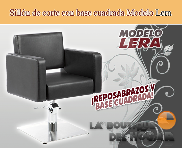 Sillón hidráulico de corte con base cuadrada y reposabrazos Modelo Petra s