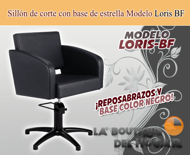 Sillón hidráulico de corte con base redonda y reposabrazos Modelo Petra BF