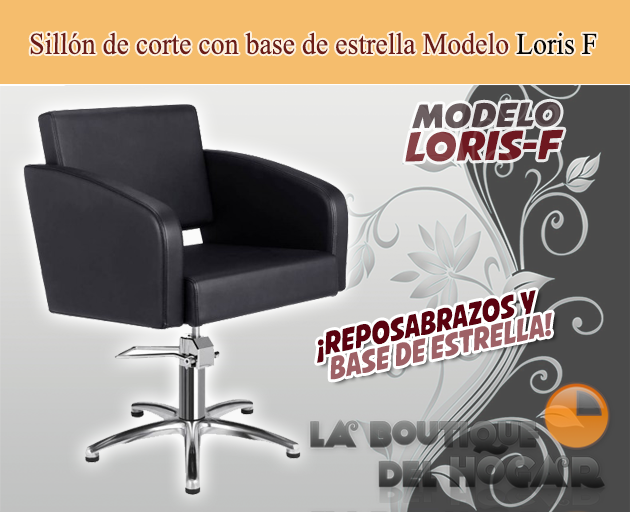 Sillón hidráulico de corte con base redonda y reposabrazos Modelo Petra F