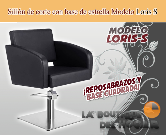 Sillón hidráulico de corte con base redonda y reposabrazos Modelo Petra S