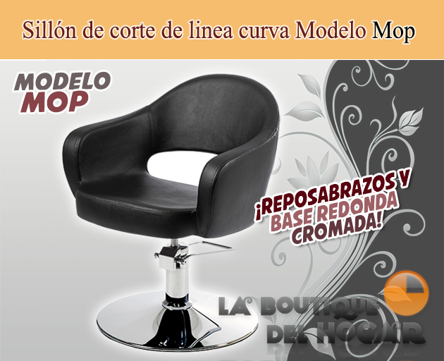 Sillón hidráulico de corte de linea curva con reposabrazos Modelo Mop