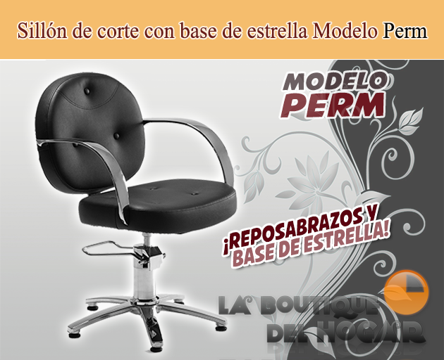 Sillón hidráulico de linea cuadrada con reposabrazos Perm