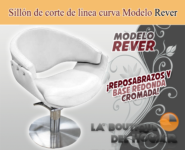 Sillón hidráulico de linea redonda con reposabrazos Rever