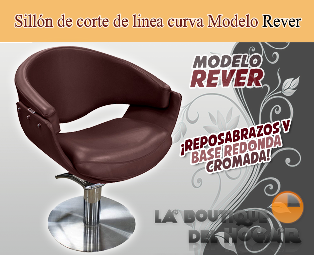 Sillón hidráulico de linea redonda con reposabrazos Rever